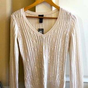 NEW “INC” off white v neck sweater.